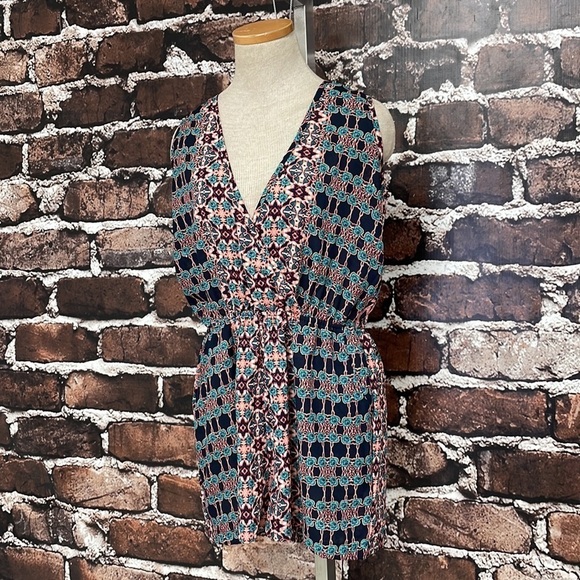 Raga Bohemian Romper Blue Red Size Large L - Picture 6 of 17